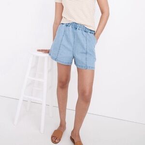 MADEWELL DENIM PULL ON CARPENTER SHORTS